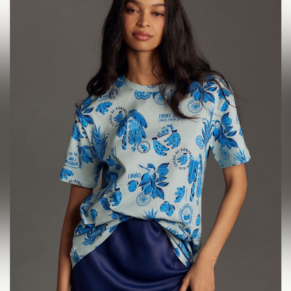 FARM Rio Blue Printed Fruit Tee